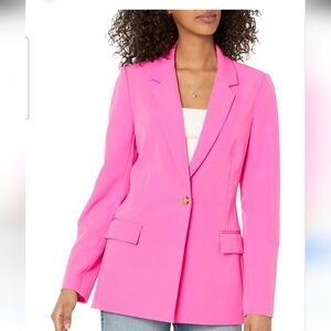 THE DROP Women's Blake Long Blazer, Rose Pink. Size XL NWT